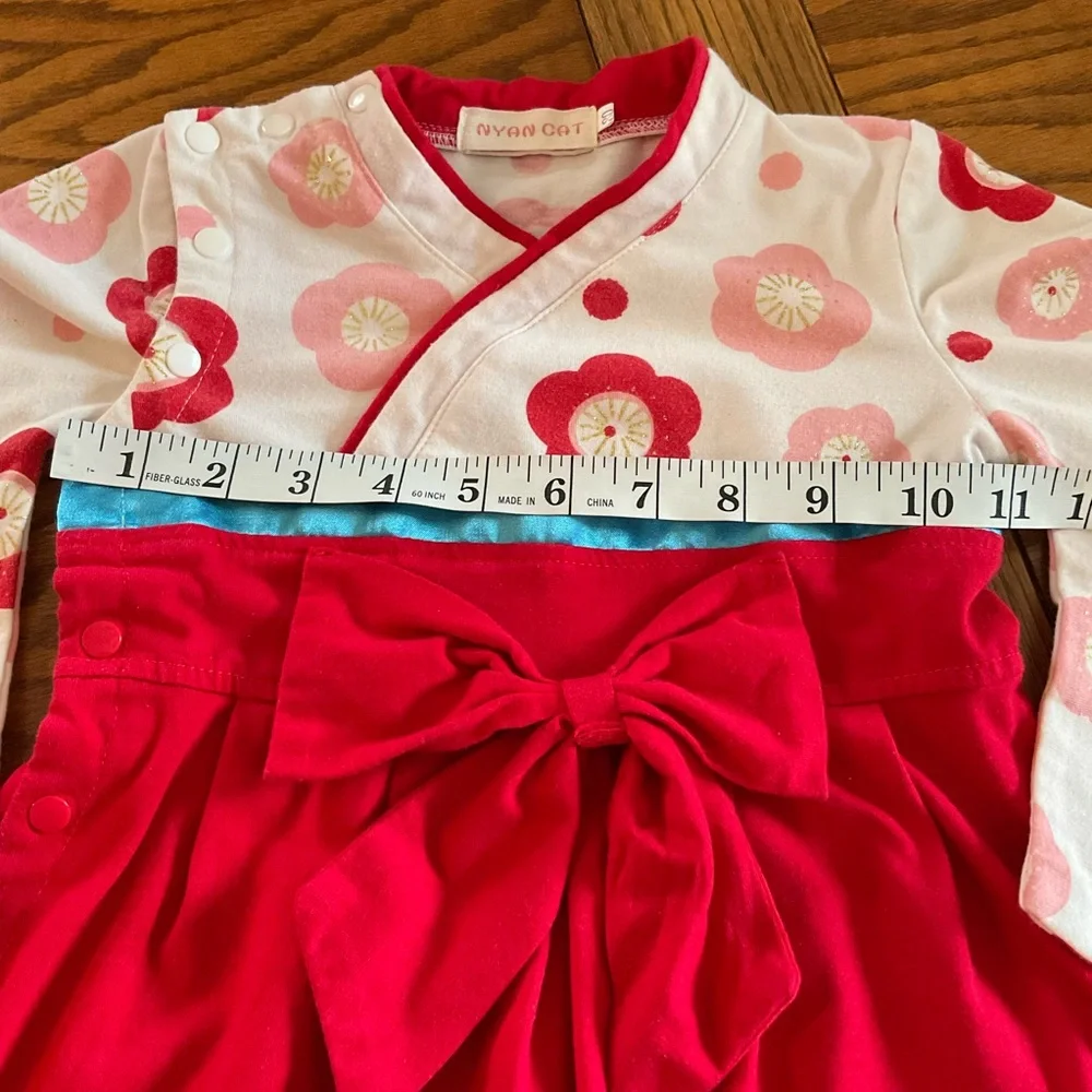 Nyan Cat Spring/Summer Short Sleeve Kimono Romper, Sz (80), 12-18 Mos.